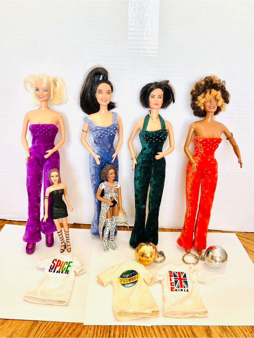 Spice Girls 1998 On Stage Fashion Dolls Lot(4) Velvet Outfits Read Galoob
